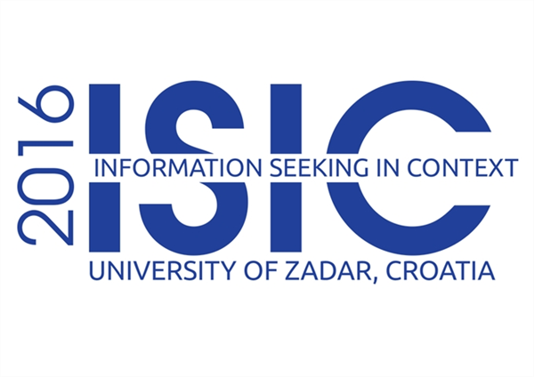 Konferencija "Information Seeking in Context", ISIC 2016, 21.-23. rujna 2016.