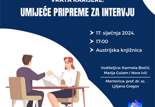 Radionica „Uspješno kročite kroz vrata karijere: umijeće pripreme za intervju“