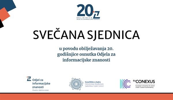 Poziv na Svečanu sjednicu povodom 20. godišnjice Odjela za informacijske znanosti